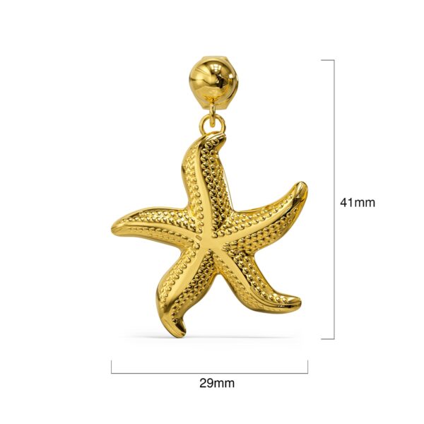 Starfish Gold Stud Earrings - Image 4