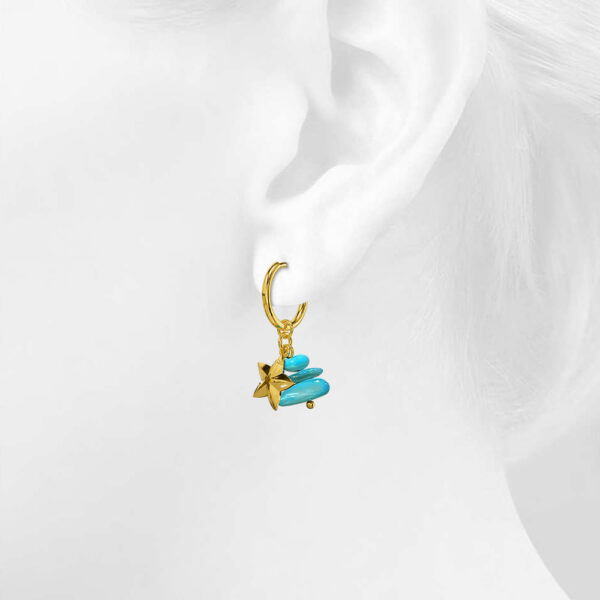 Turquoise Stone & Star Earrings - Image 5