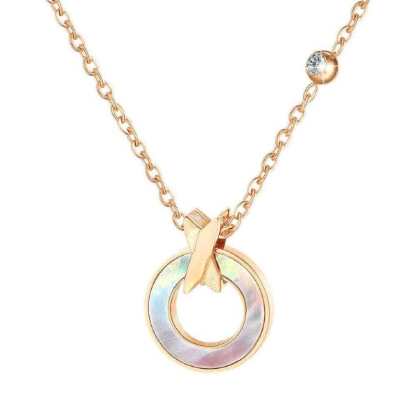 Pearl Oysters Golden Pendant Necklace in Rose Gold Layered Steel Jewellery