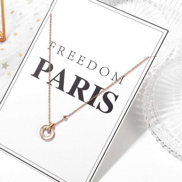 Pearl Oysters Golden Pendant Necklace in Rose Gold Layered Steel Jewellery - Image 2