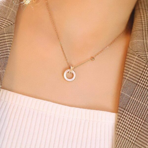 Pearl Oysters Golden Pendant Necklace in Rose Gold Layered Steel Jewellery - Image 7