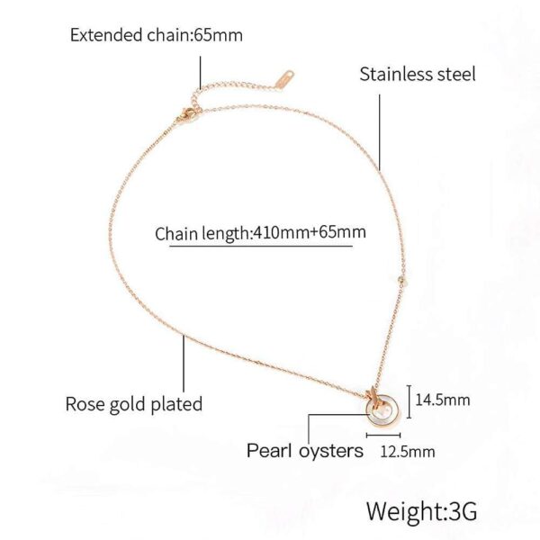 Pearl Oysters Golden Pendant Necklace in Rose Gold Layered Steel Jewellery - Image 8