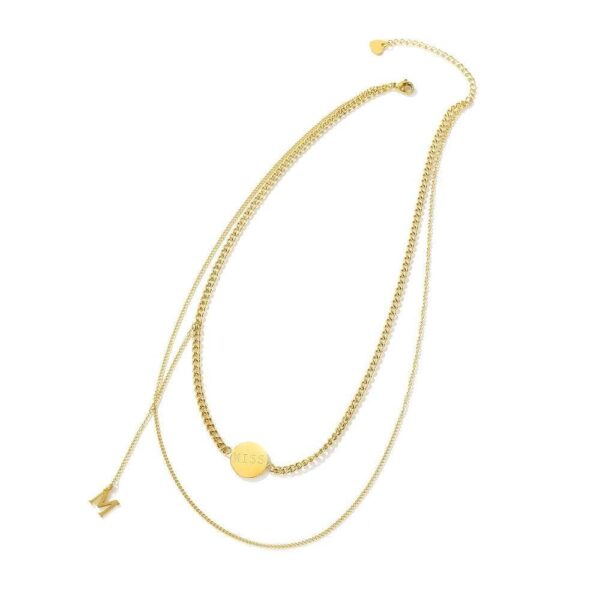 Multilayer 2 piece Miss M Necklace in Gold Layered Steel Jewellery - Image 3