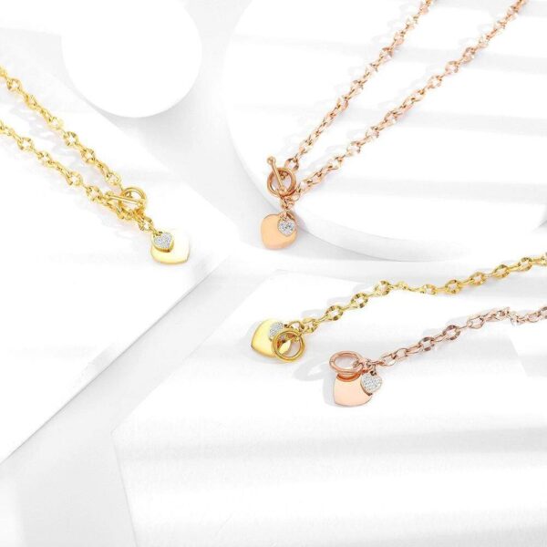 Diamond cut Belcher Chain T-lock Toggle Necklace in Gold Layered Steel Jewellery - Image 5