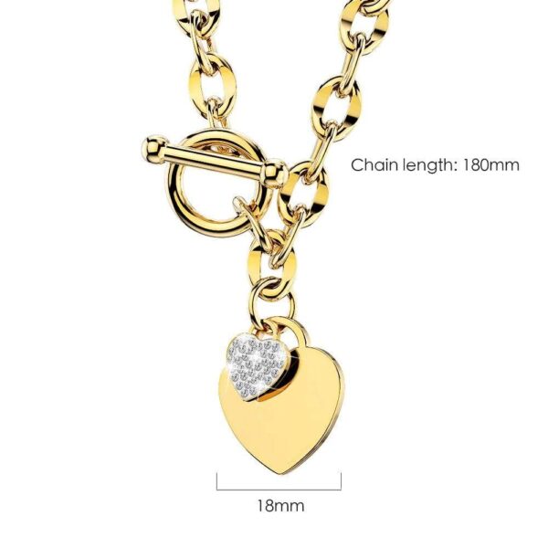Diamond cut Belcher Chain T-lock Toggle Necklace in Gold Layered Steel Jewellery - Image 7