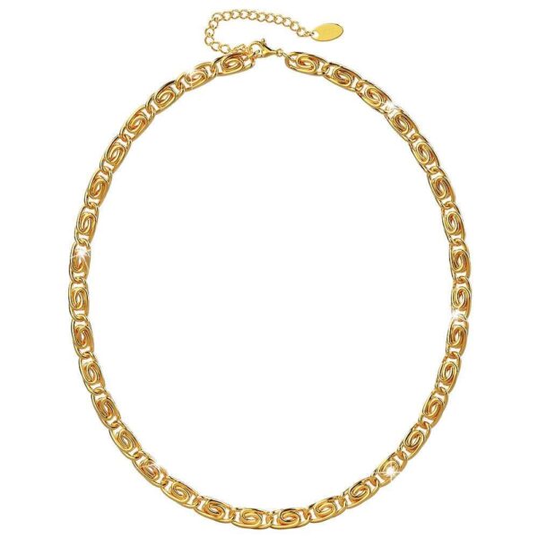 Bianca Fancy Clip Link Chain Gold Choker Necklace