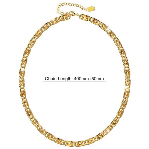 Bianca Fancy Clip Link Chain Gold Choker Necklace - Image 6