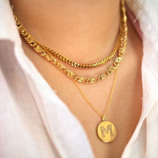 Bianca Fancy Clip Link Chain Gold Choker Necklace - Image 5