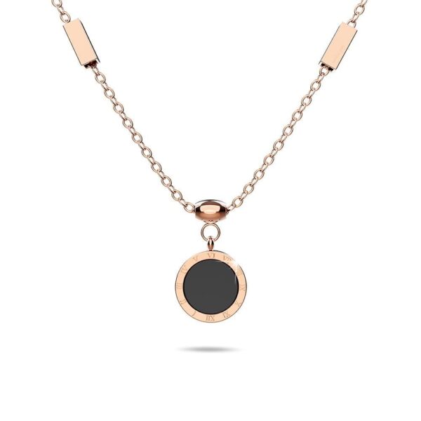Alexandria Onyx & MOP Shell Necklace  Rose Gold Layered
