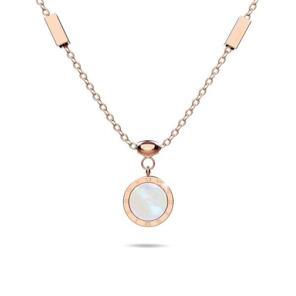 Alexandria Onyx & MOP Shell Necklace  Rose Gold Layered - Image 2