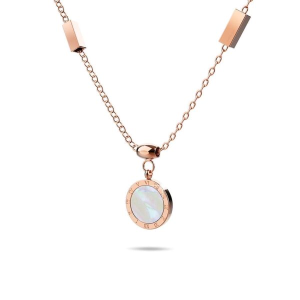 Alexandria Onyx & MOP Shell Necklace  Rose Gold Layered - Image 4