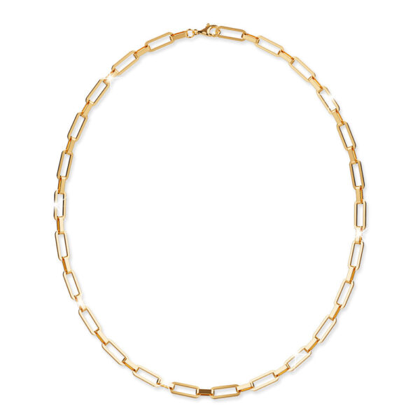 Rectangle Link Chain Necklace in Gold