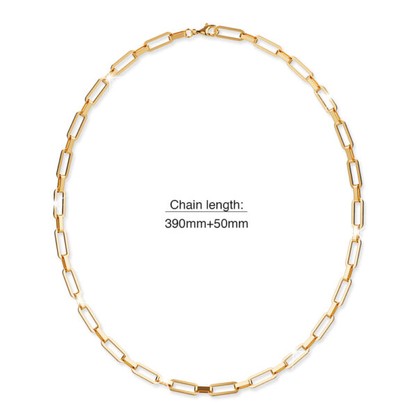 Rectangle Link Chain Necklace in Gold - Image 5
