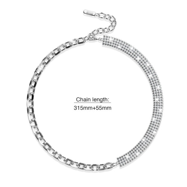 Cuban Link Chain Zircon Choker in White Gold - Image 3