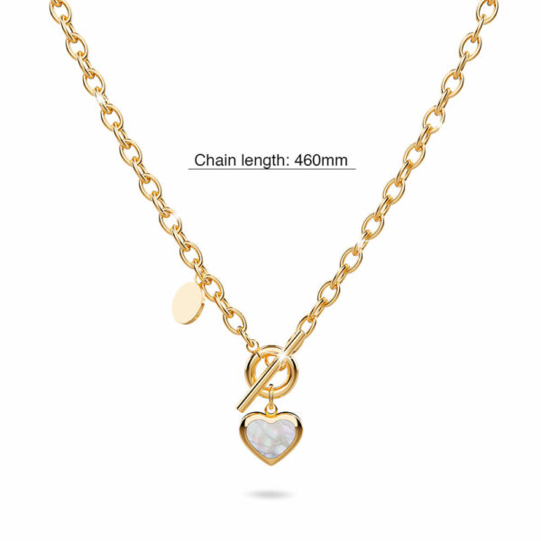 Gloria Chunky Heart Toggle Closure Necklace in Gold - Image 7