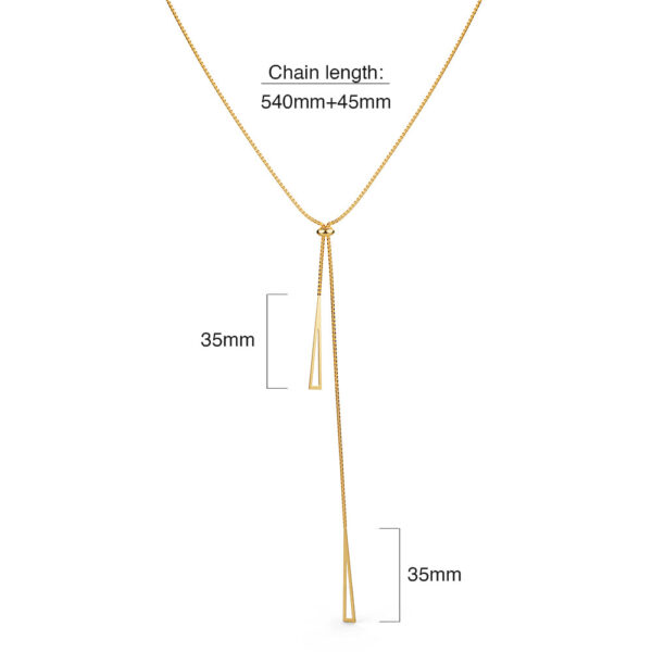 Gold Layered Double Asymmetrical Tassel Necklace - Image 4