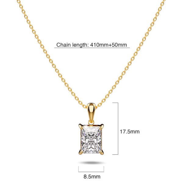Clear Robyn Rectangular Pendant Necklace - Image 5