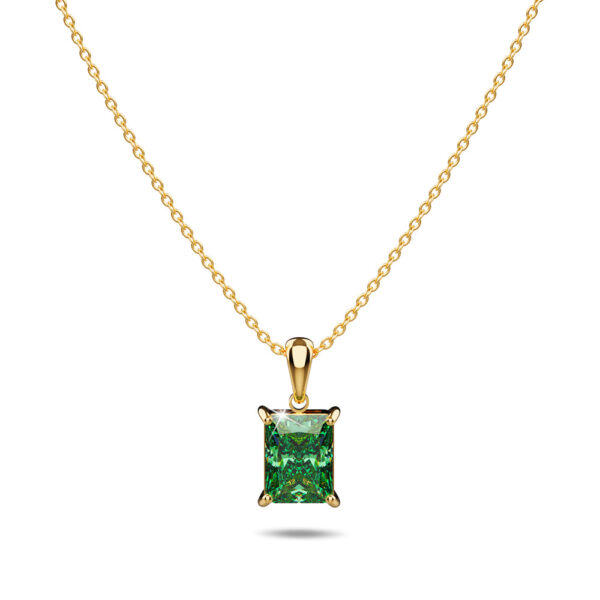 Emerald Green Robyn Rectangular Pendant Necklace