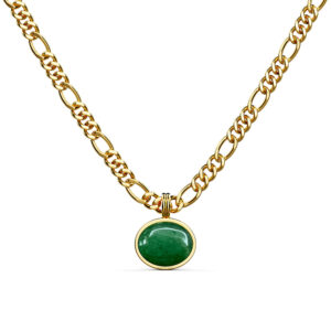 Green Aventurine Luminary Necklace in Gold