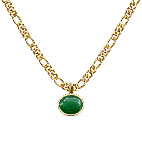 Green Aventurine Luminary Necklace in Gold
