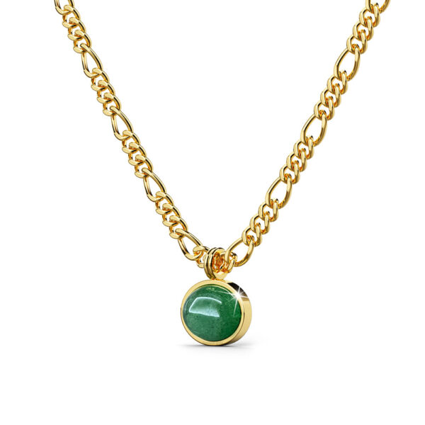 Green Aventurine Luminary Necklace in Gold - Image 2