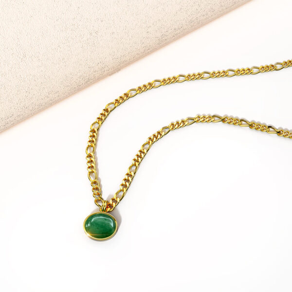 Green Aventurine Luminary Necklace in Gold - Image 3