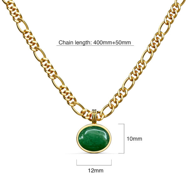 Green Aventurine Luminary Necklace in Gold - Image 4