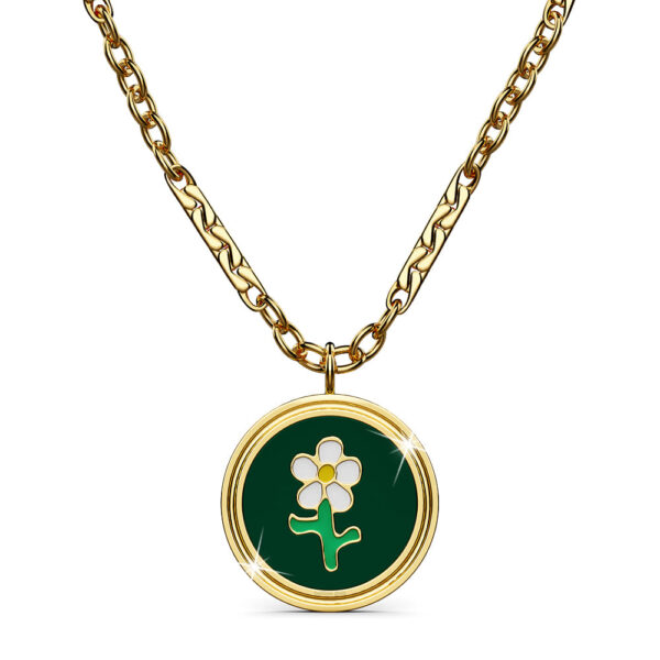 Verdant Floral Necklace in Gold