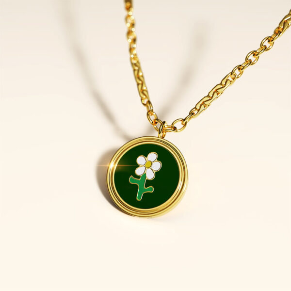 Verdant Floral Necklace in Gold - Image 3