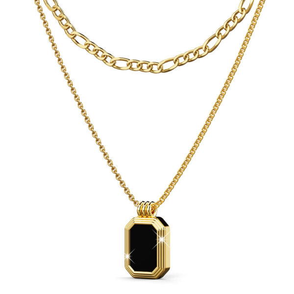 Gilded Noir Black Shell Necklace in Gold - Image 2