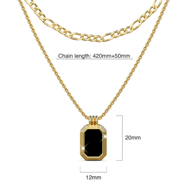 Gilded Noir Black Shell Necklace in Gold - Image 4