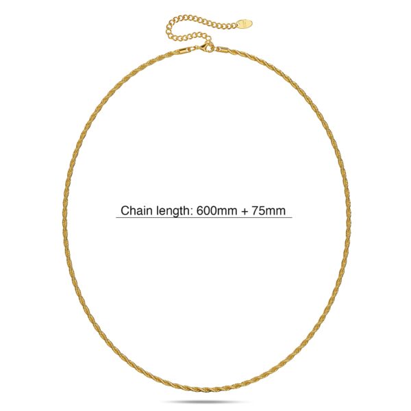 Rope Link Chain Gold Plated Necklace - Image 3