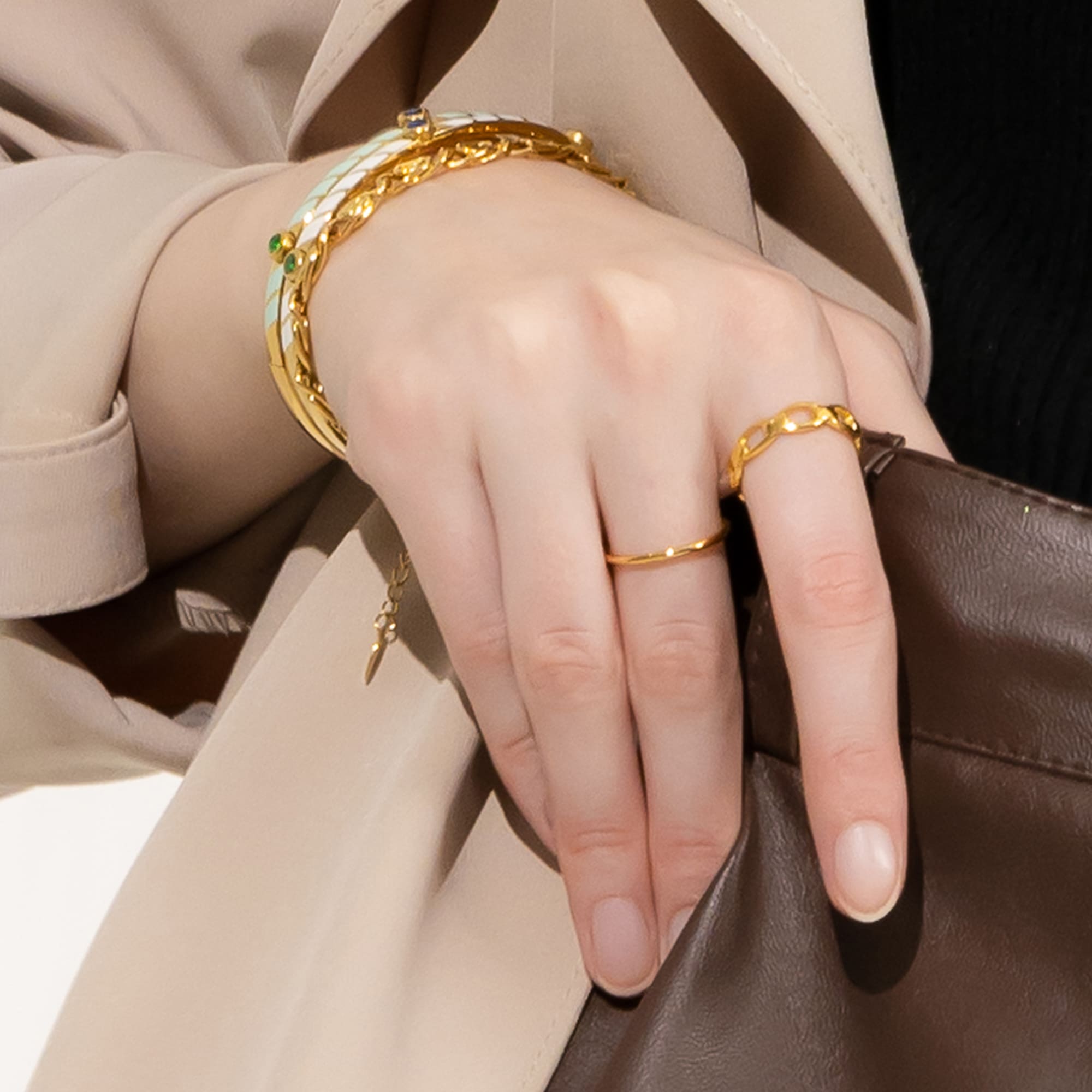 Adjustable Imperial Chain Link Ring in Gold - Image 7