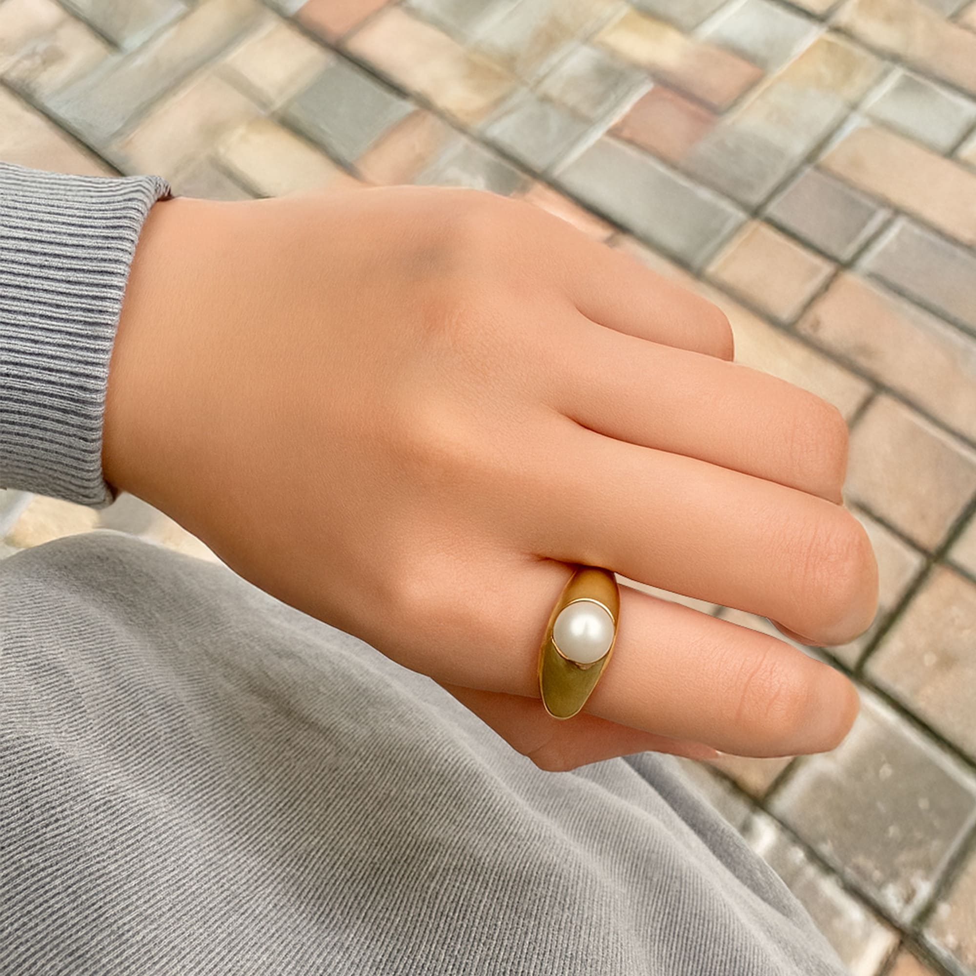 Pearl of the Sirens Gold Layered Ring - Image 6