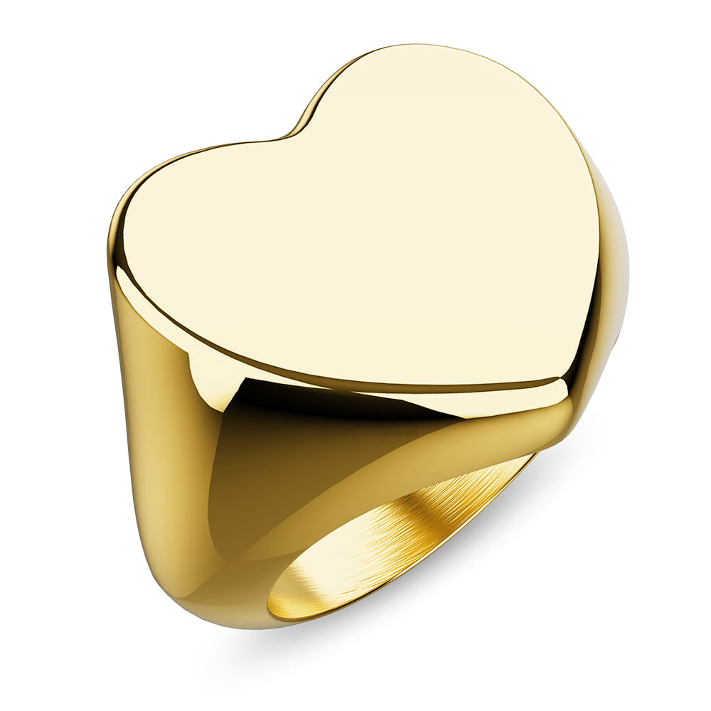 Heart's Desire Signet Gold Layered Ring - Image 5