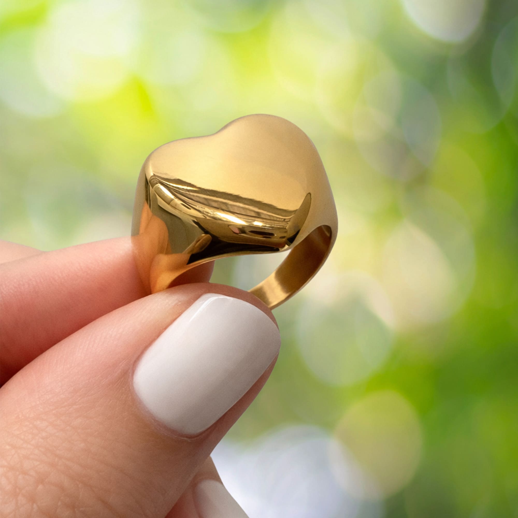 Heart's Desire Signet Gold Layered Ring - Image 9