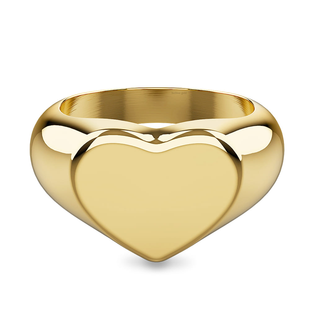 Heart's Desire Signet Gold Layered Ring - Image 2