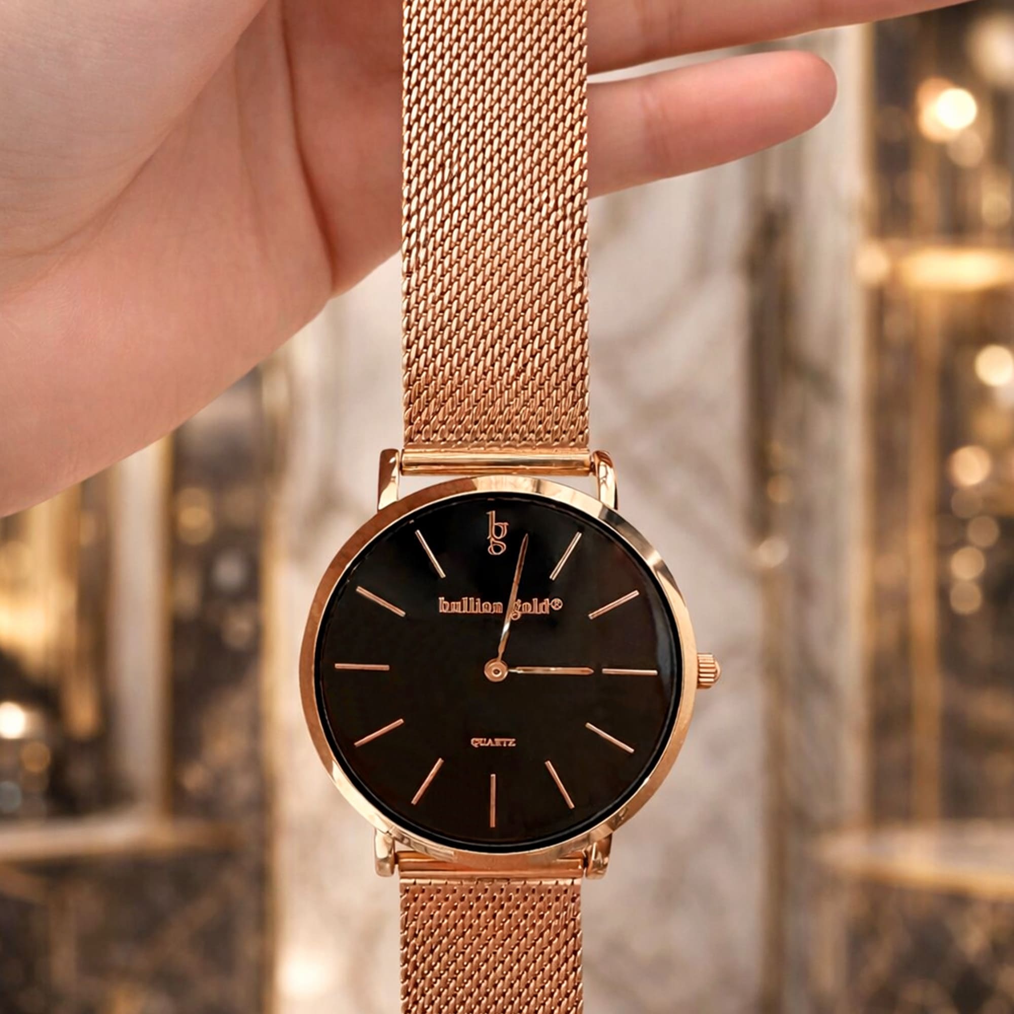 Bullion Gold Timeless Dream Watch - Rose Gold and Black - Image 2