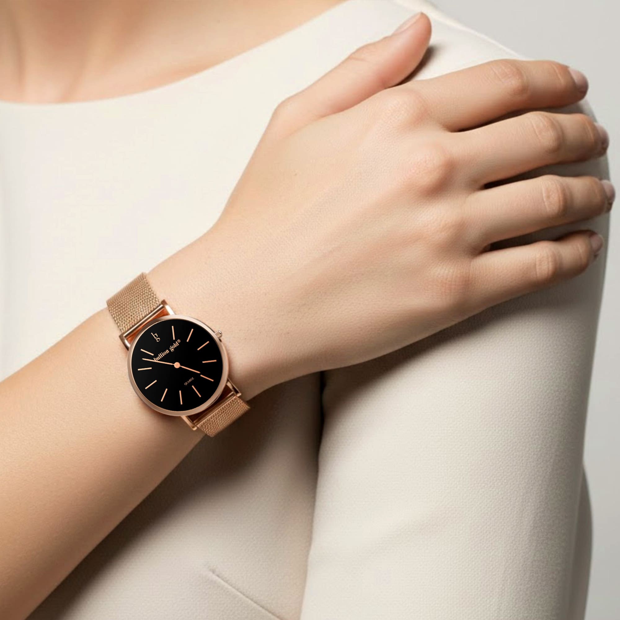 Bullion Gold Timeless Dream Watch - Rose Gold and Black - Image 5