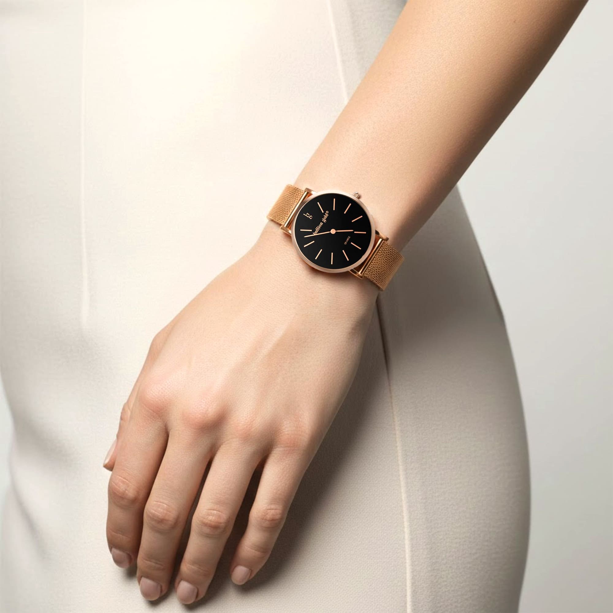 Bullion Gold Timeless Dream Watch - Rose Gold and Black - Image 6