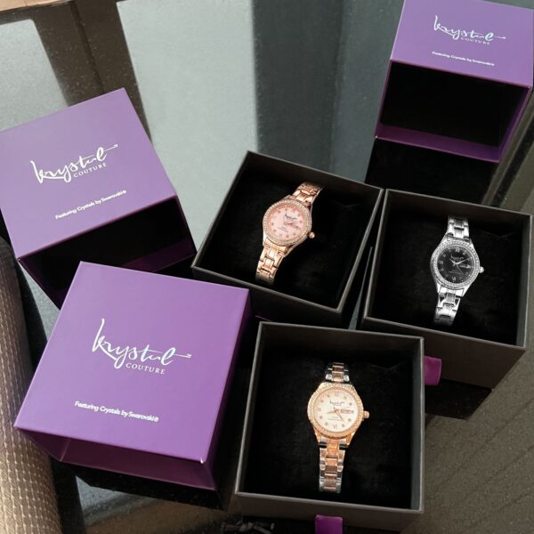 Lustrous Rose Gold Pink Watch Embellished With SWAROVSKI¬Ã† Crystals - Image 11