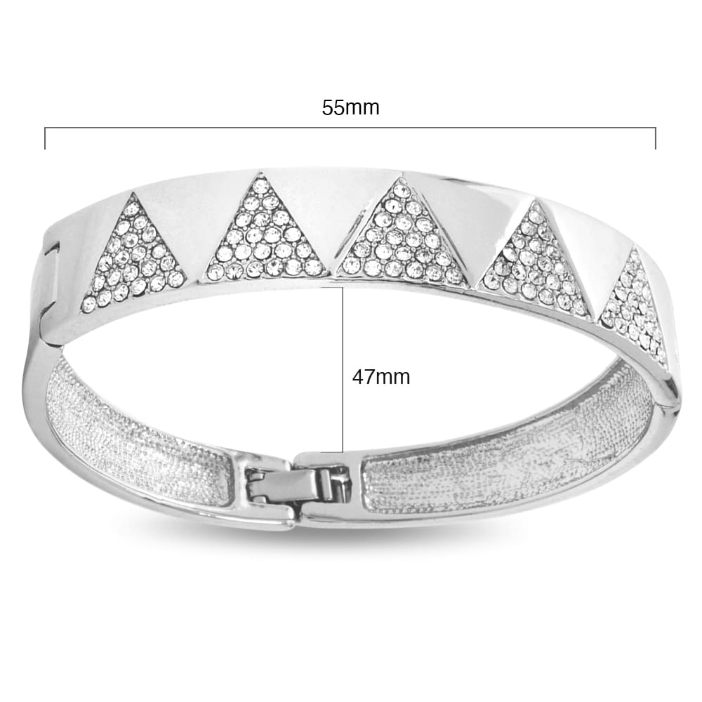 Geometric Bangle Embellished with SWAROVSKI® Crystals - Image 2
