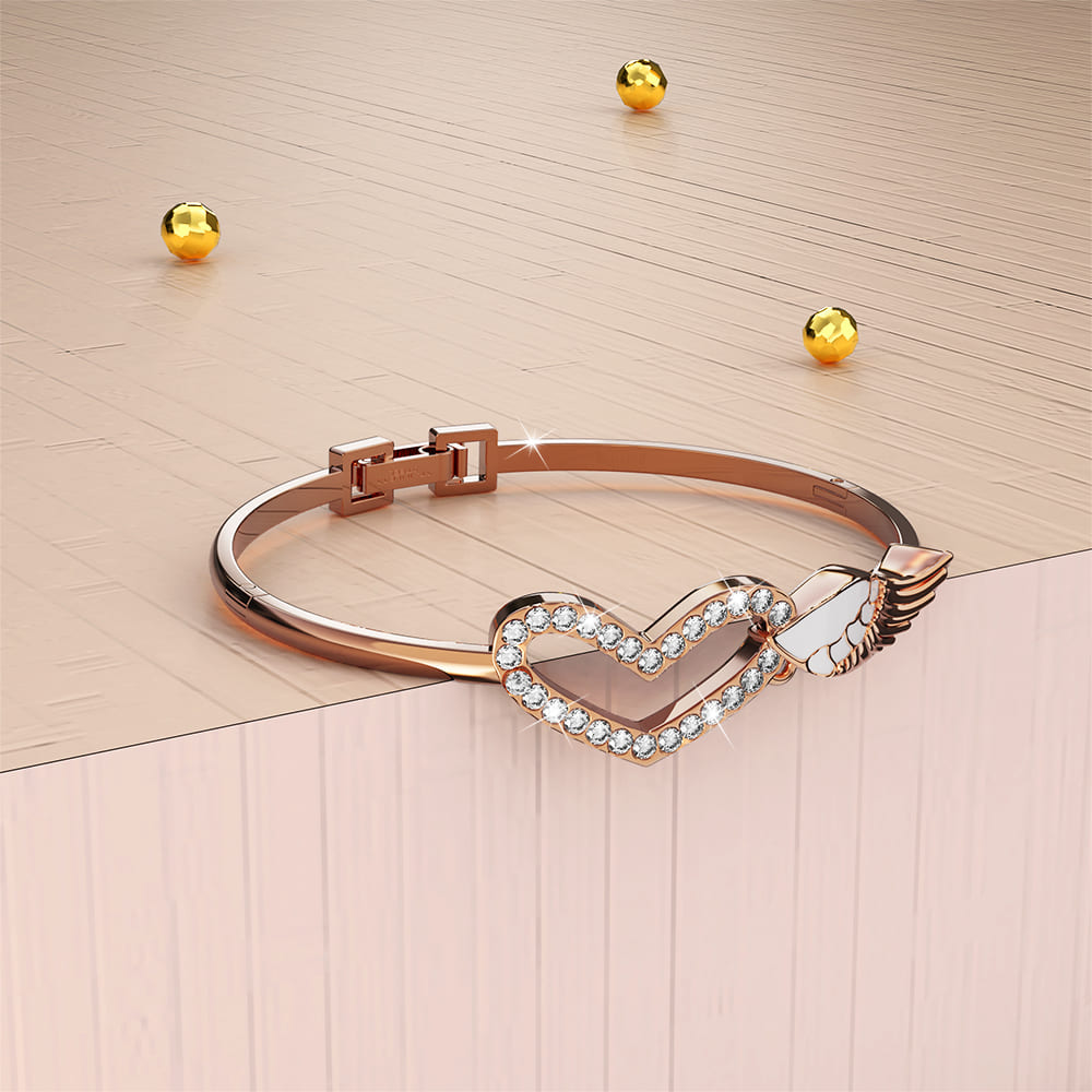 Romantic Wings Bangle Embellished with SWAROVSKI® Crystals - Image 3