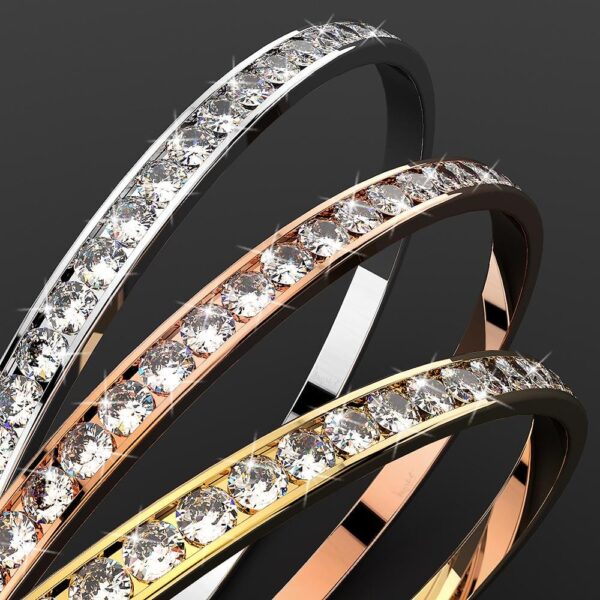 360 Classic Gold Bangle Embellished with SWAROVSKI® Crystals - Image 4