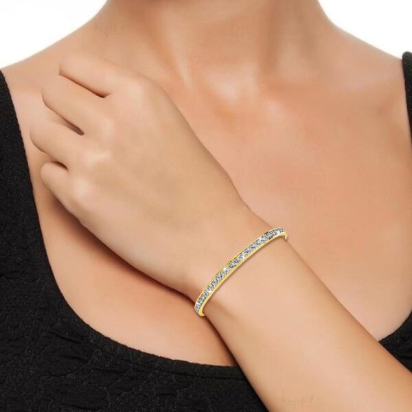 360 Classic Gold Bangle Embellished with SWAROVSKI® Crystals - Image 7