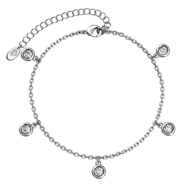 White Gold Drop Charm Bracelet Embellished with SWAROVSKI® Crystals - Image 2