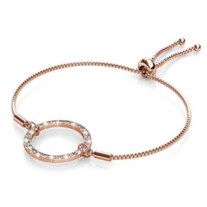 Rose Gold Pave Set Circle Slider Bracelet Embellished with SWAROVSKI® Crystals