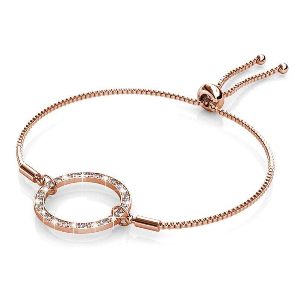 Rose Gold Pave Set Circle Slider Bracelet Embellished with SWAROVSKI® Crystals