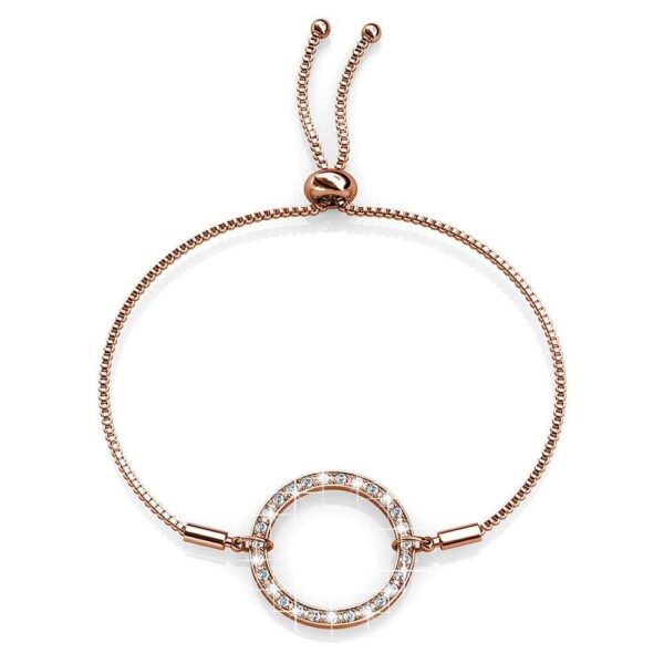 Rose Gold Pave Set Circle Slider Bracelet Embellished with SWAROVSKI® Crystals - Image 2