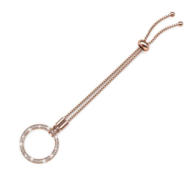 Rose Gold Pave Set Circle Slider Bracelet Embellished with SWAROVSKI® Crystals - Image 4
